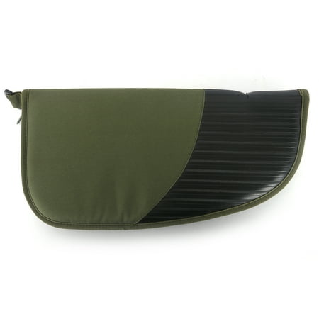 TOURBON Nylon Thick Padded Protective Pouch Holder Handgun Storage Case Zippered Green