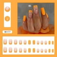 thumbnail image 2 of rynn&rae W177 Square Medium Long Press on Nails Tips Full Cover Fake French Blue Orange Green Pink Rainbow White Rhinestones Summer Uñas Postizas 24 ct/pk, 2 of 4