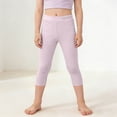 thumbnail image 7 of ATOGUTA Capri Leggings for Girl Kids Stretchy Elastic Waist Athletic Pants Summer Slim Skinny Sports Casual Tights Size 3T-13, Purple, 7 of 7