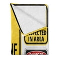 thumbnail image 2 of Zombie Soft Flannel Fleece Blanket, Danger Caution Signs Quarantine Infective Area Biological Illustration Design, Cozy Plush for Indoor and Outdoor Use, 70" x 90", Yellow Red Black, by Ambesonne, 2 of 5
