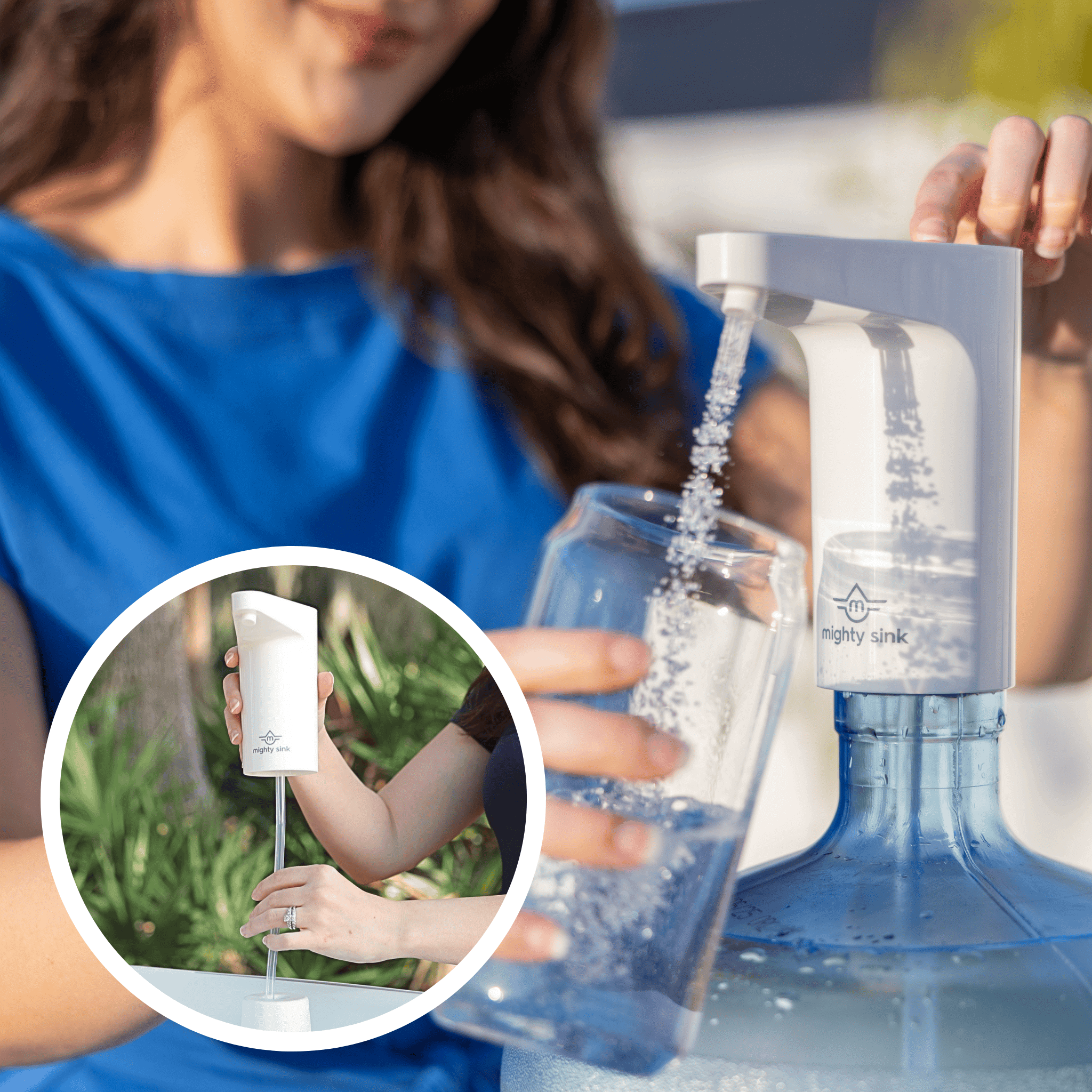 Mighty Sink Electronic Faucet: USB-Rechargeable Water Dispenser | Converts 2–5 Gallon Jugs into a Portable Wash Station | Waterproof | Ideal for Camping & Outdoors