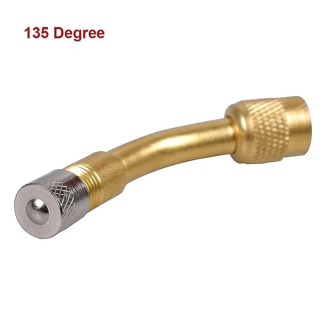 Adaptador de extensión de vástago de válvula en ángulo para neumático de aire de latón, para coche, bicicleta, moto, Scooter, 135 grados