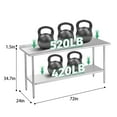 thumbnail image 2 of RSN Trend Stainless Steel Table for Prep & Work 24 x 72 Inches, NSF Commercial Heavy Duty Table with Undershelf and Backsplash for Restaurant, Home and Hotel, 2 of 6