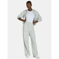 thumbnail image 3 of No Boundaries Soft Fleece Wide Leg Pants, 30” Inseam, 1 or 2-Pack, Women’s XXS-4X, 3 of 5