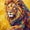 Lion01, variant on Rainbow Lion Portrait Framed Wall Art, Solid Wood Frame Textured Oil Painting Print, Bold Wildlife Animal Wall Decor for Living Room Bedroom Office, 12x16in
