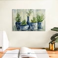 thumbnail image 3 of Elephant Stock Chinoiserie Plants Wall Art - Horizontal Canvas Wall Art - Living Room Wall Decor - Floral And Botanical Canvas - Blue And Green Decor By Silvia Vassileva - 12" x 8", 3 of 8
