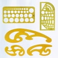 thumbnail image 3 of BRIGHTFUFU 1 Unidades Plantilla de dibujo de círculo Regla de borrador de plástico Regla de medición geométrica Artículos de papelería para la oficina escolar (Amarillo), 3 of 7