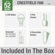 thumbnail image 4 of Ventilador de techo Hunter Crestfield 54204 132 cm con luces LED blanco, 4 of 9