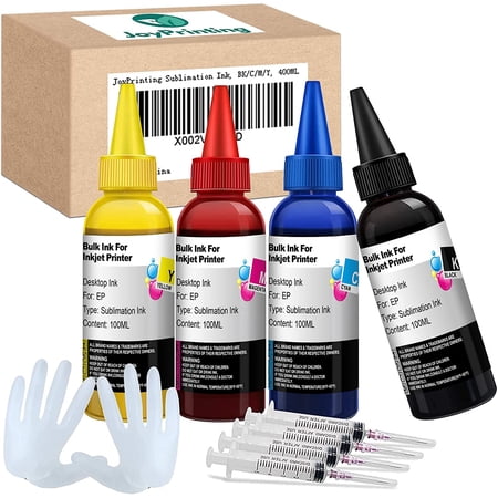 Sublimation Ink Refill Bottles For Epson ET Series Printers - 4 Pack CMYK Heat Transfer Ink