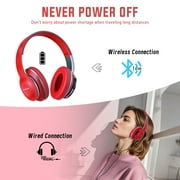 HOSHIYAMA Bluetooth Headphones Over Ear, Wireless Headphones Wired with 40 Hours Playtime Foldable HiFi Stereo Headset with Microphone, Soft Ear Pads, FM/TF for Cellphone/PC