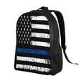 thumbnail image 2 of Disketp Thin Blue Line Flag Mochila Unisex de Apertura Lateral Completa, Mochila para Laptop para Escuela, Trabajo y Viajes, 2 of 8