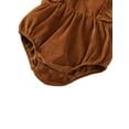 thumbnail image 5 of Canrulo Newborn Baby Boys Girls Romper Outfits Toddler Cotton Solid Jumpsuit Playsuit Brown 0-6 Months, 5 of 6