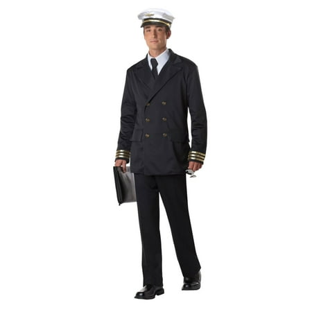 California Costumes Mens Retro Pilot Costume with Airline Captain Hat XL