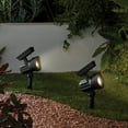 thumbnail image 3 of Mainstays Solar Powered Black LED Landscape Spot Light, 30 Lumens (2 Count), 3 of 11