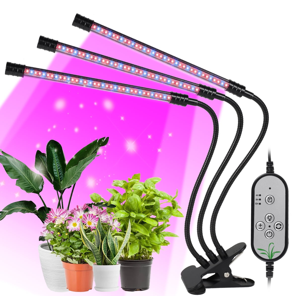 Indoor Plant Light Full Spectrum LED Plant Grow Light With Timer USB Plant Lamp Ring with 5 Brightness Levels Growing Lights with Auto on/off Small Grow Lights for Indoor Plants 