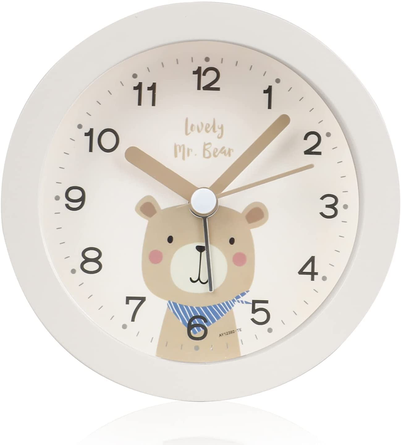Cute Mute Students Children's Bedside Round ABS Fashion Alarm Clock 