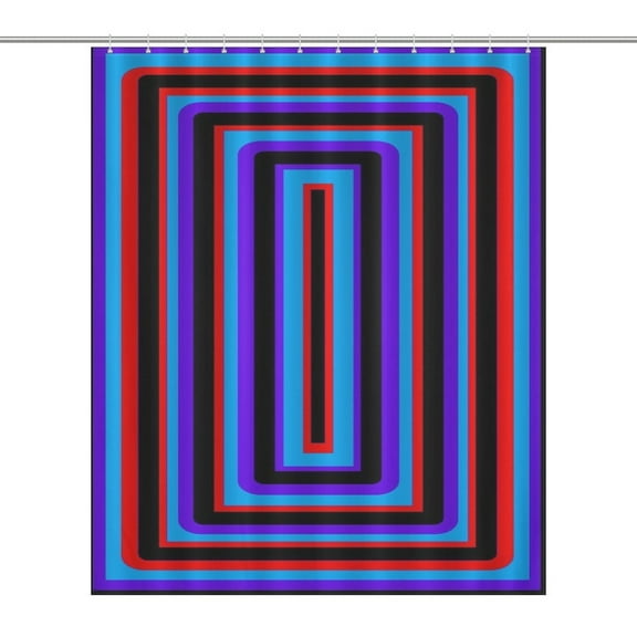 3D Abstract Lines Shower Curtain Modern Home Bathroom Bathtub Decor Waterproof Fabric with 12PCS Hooks