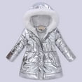 thumbnail image 2 of Povozer Girl's Winter Fleece Lined Long Parka Puffer Coat Thicken Ski Jacket with Hood(Silver,9T-10T), 2 of 6
