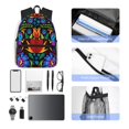 thumbnail image 4 of Disketp Colorful Floral Mochila Ligera Clásica con Múltiples Bolsillos, Mochila Casual para Hombre y Mujer, Ideal para Escuela, Trabajo y Viajes, 4 of 6