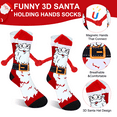 thumbnail image 2 of Funny Magnetic Holding Hands Christmas Socks for Men Women Teens Boys - Holiday Novelty Fun Crew Funky Cute Crazy Silly 3D Cartoon Socks - Secret Santa Xmas Christmas Gag Gifts Idea Stocking Stuffer, 2 of 7