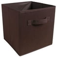 thumbnail image 2 of Foldable Storage Cubes Solid Color Fabric Baskets for Organizing Pantry Closet Shelf Dual Handle Collapsible Closet Organizers and Storages Bin Coffee 11 In, 2 of 5