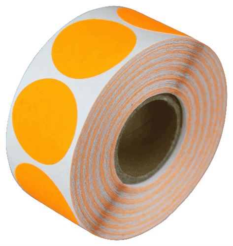 300 Orange 45mm 1 3/4 Inch Colour Code Dots Round Stickers Sticky ID Labels 