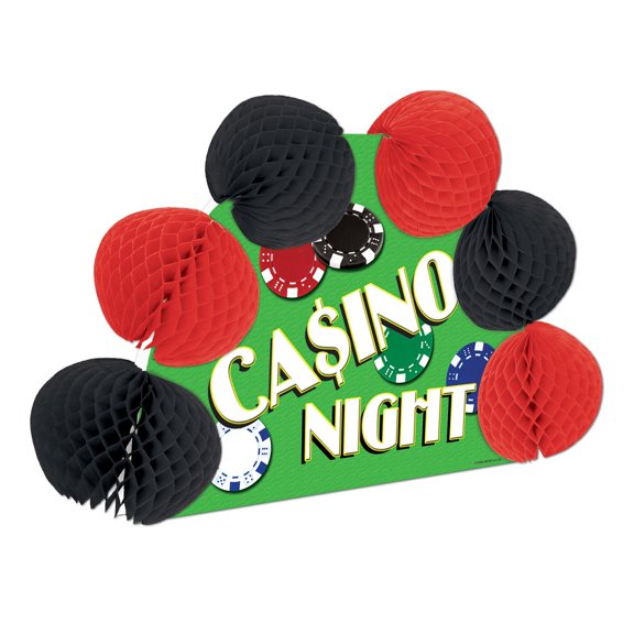 Party Central Club Pack of 12 Green and Red 'Casino Night' Pop-Over Table Centerpieces 10"
