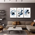 thumbnail image 5 of 3 Piece Abstract Wall Art Blue Paintings Minimalist Wall Decor Graffiti Poster Modern Artwork Picture HD Canvas Print,Framed for Living Room Bedroom Bathroom, 12"x16"x3 Panels, 5 of 7