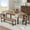 Walnut color plate + Black iron frame, variant on Extendable Dining Table for 6-8, Large Kitchen Table for 6 with Metal Frame and MDF Board