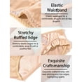 thumbnail image 4 of Ausing Women's Briefs Ruffle Satin Panties Frill Trim Low Rise Smooth Lightweight Bikini Underwear Light Coffee M, 4 of 6