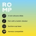 thumbnail image 3 of ROMP Piccolo 5" Silicone Dildo with Suction Base | Bullet Vibrator Compatible | Blue, 3 of 7