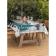 thumbnail image 4 of 54x80 Inch Outdoor Tablecloth with Umbrella Hole Zipper Rectangle Vintage Teal Black Rectangular Tablecloths Outside Waterproof Grey Plaid Animals Retro Tree Checkered Patio Table Cover for Picnic, 4 of 8