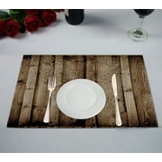 GCKG Vintage Rustic Knotty Old Barn Wood Placemat 12x18 inches Set of 2