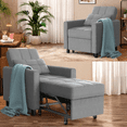 thumbnail image 7 of Recliner Chair,3 in 1 Convertible Sofa Bed with Adjustable Backrest for Office,Bedroom,Light Gray, 7 of 7