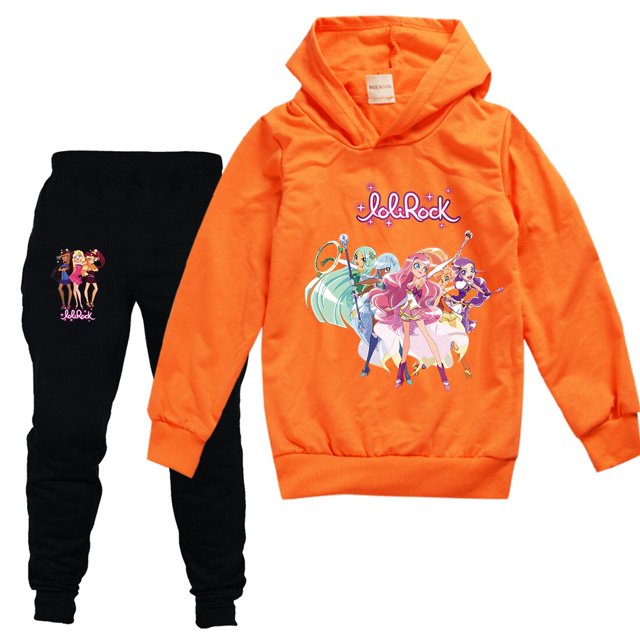 LoliRock Boutique-Vêtements en coton pour enfants, Everhtes Girls, 10 a 12 ans, Teenage 3t Clothes, Autumn Hooded T Shirt, Pants Imbibed Child Set zhangmenya LED