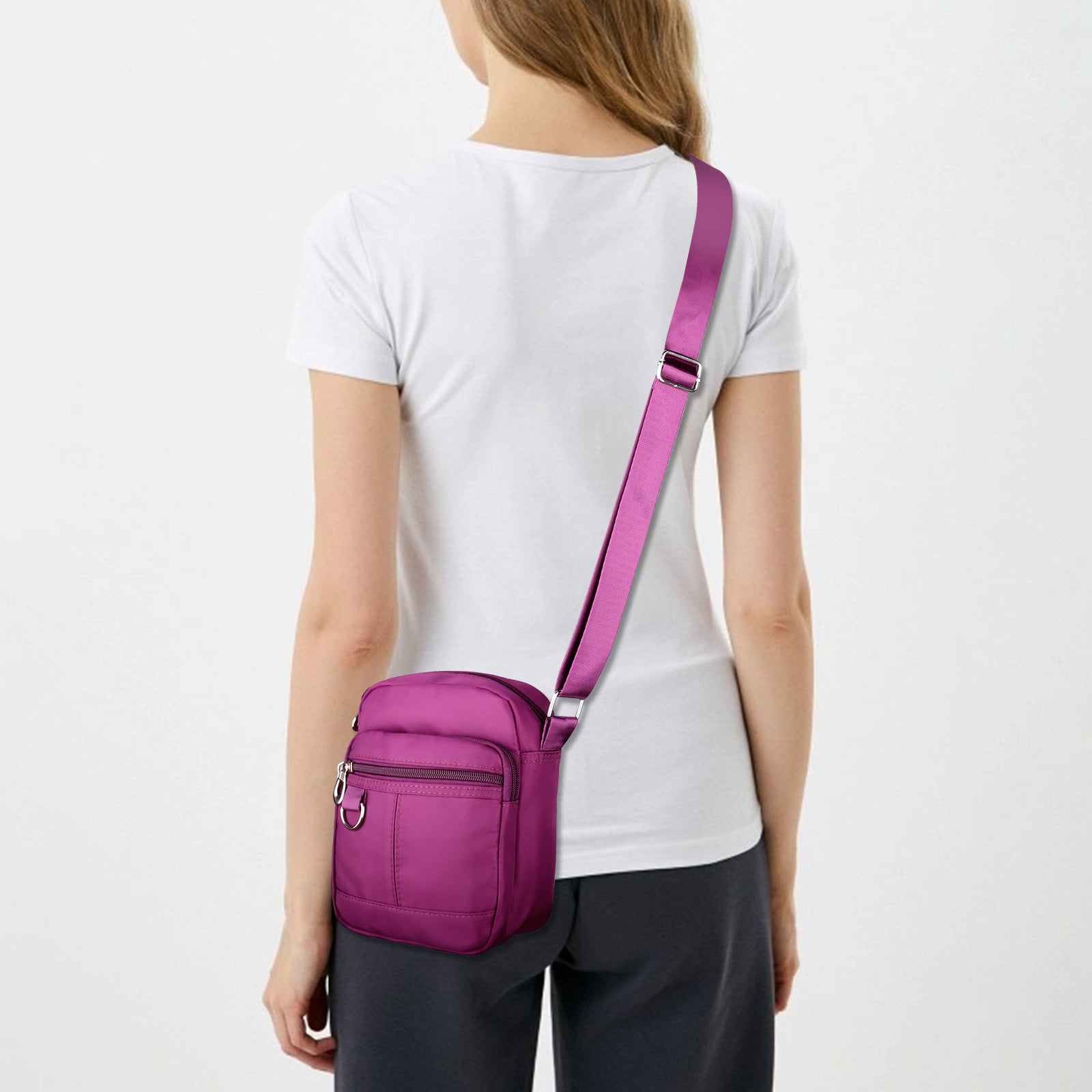 TSV Small Crossbody Bag for Women, Waterproof Ladies Anti-thief Shoulder Bag,  Oxford Fabric Fashion Handbag with Adjustable Strap 