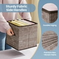 thumbnail image 4 of LEDREM 10.2" Storage Cube Organizers - 6-Pack Foldable Fabric Bins with Handles, Shelving System for Clothes, Toys, Walnut, 4 of 5