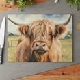 thumbnail image 2 of Highland Cow Glass Cutting & Serving Board | Charcuterie Board | Farmland Decor | Rustic Highland Cow Farmhouse Kitchen Decor, 2 of 3