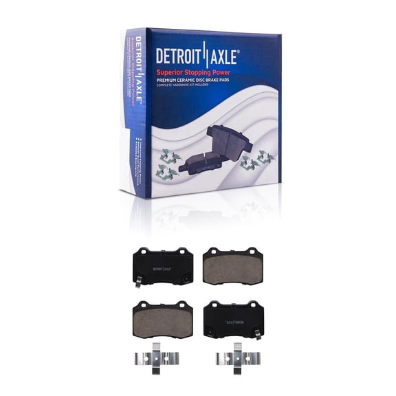 Detroit Axle - Rear Ceramic Brake Pads for Chrysler 300 Dodge Charger Challenger Jeep Grand Cherokee Chevrolet SS Camaro Cadillac CTS STS Tesla S