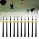 thumbnail image 1 of 10 Uds. Borlas de gorro de graduación 2023 de 15 pulgadas con el año 2023 Aureate Charms decoraciones recuerdo para ceremonias de graduación 2023 Negro Macarena Borlas de gorra de graduación, 1 of 8