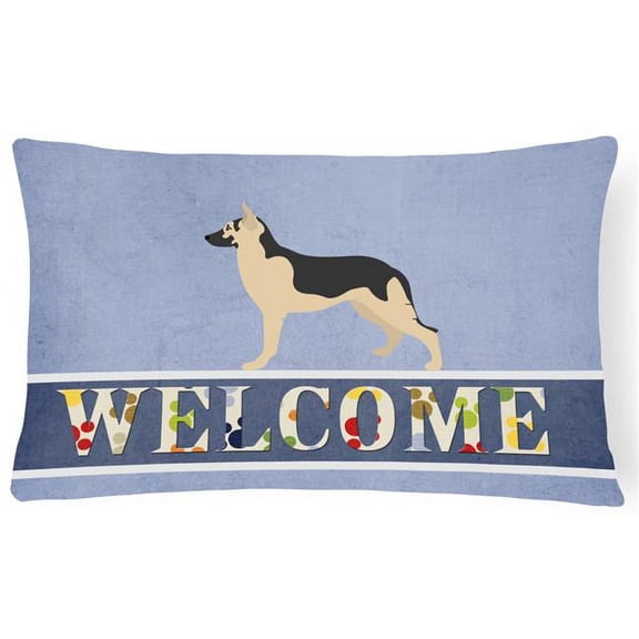 Carolines Treasures  German Shepherd Welcome Canvas Fabric Decorative Pillow
