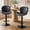Classic Black, variant on Telyra Modern Bar Stools Set of 2 Swivel Bar Chairs Adjustable Linen Upholstered Bar Stools, Beige