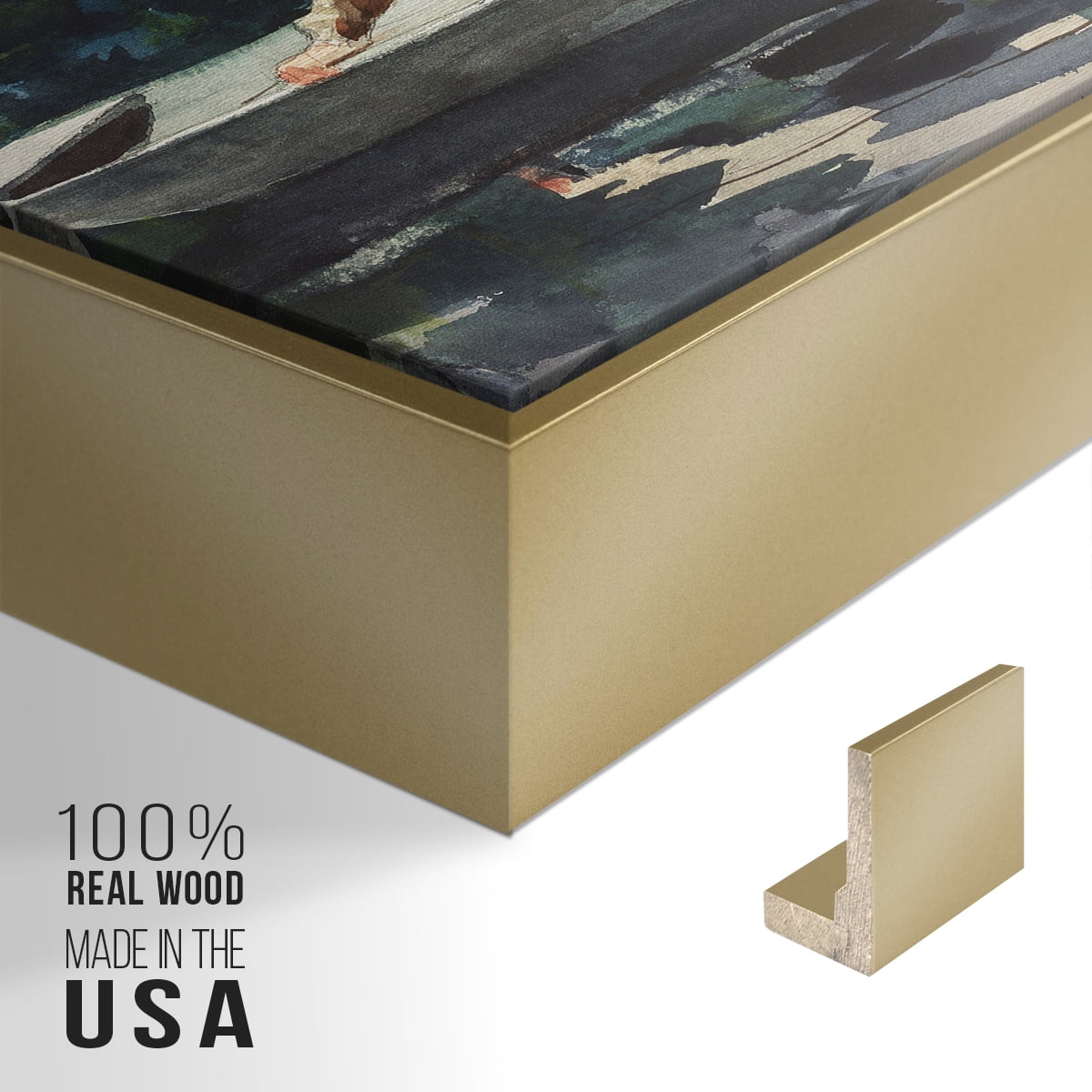 Vintage Landscape-CXXXVII By Wexford Home Framed in Gold Wood Gallery Wrapped Canvas 25 in. x 37 in.