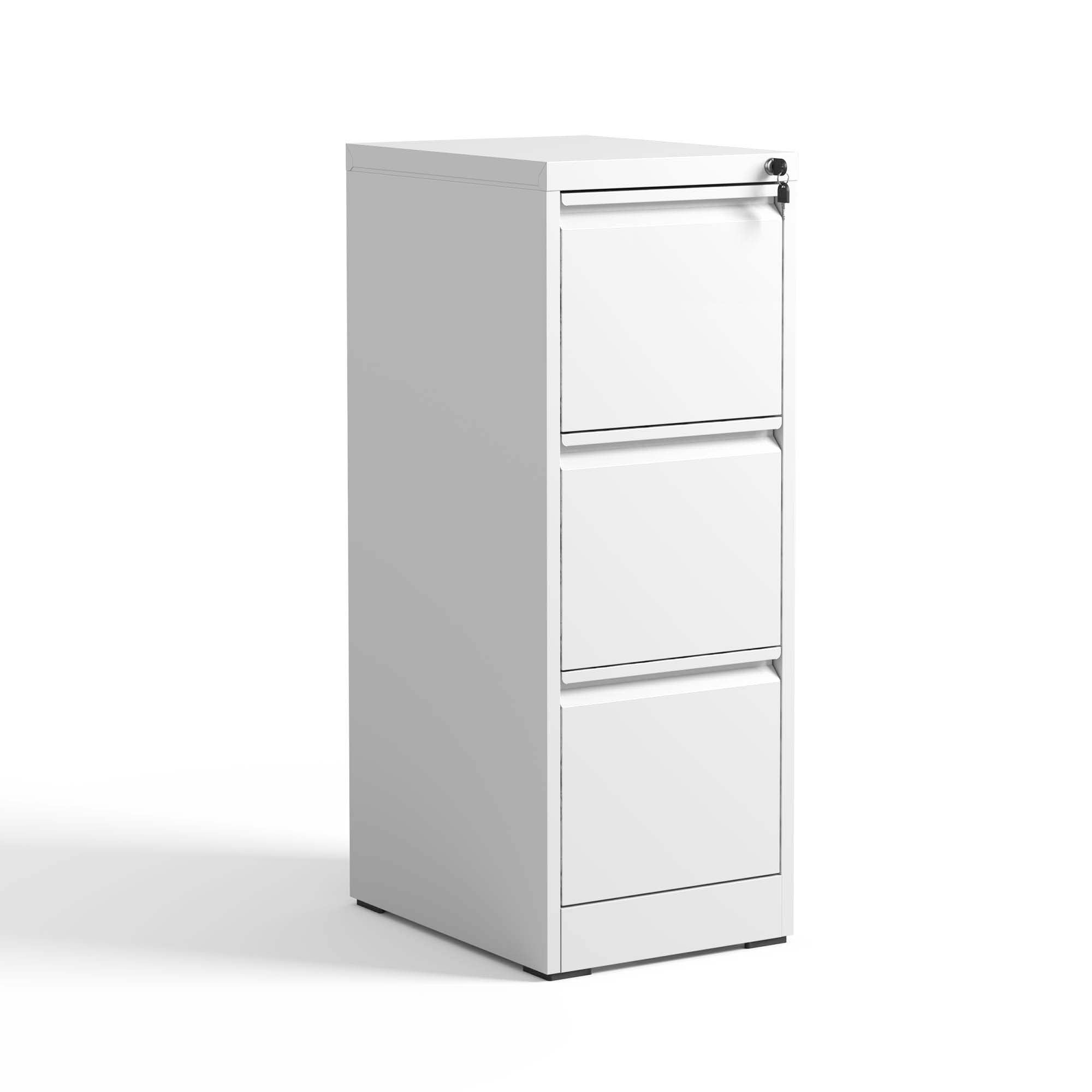 Dtwnek 3 Drawer Metal Vertical File Cabinet with Lock, Office Home Steel Vertical File Cabinet for A4 Letter Size, White