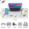 thumbnail image 5 of Long Mouse Pads for Desk,White Cartoon Dinosaurs Birthday Pattern Desk Mats on Top Of Desks, Desk Mouse Pad Extra Large with 3mm Non-Slip Base and Stitched Edge for Gaming,Office,Work,Home 31.5"x11.8", 5 of 6