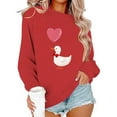 thumbnail image 6 of Women's Valentine's Day Heart Graphic Sweatshirt - Plus Size Crewneck Long Sleeve Love-Themed Pullover, Cute Gnome & Heart Print Casual Tops for Date Night & Gifts, 6 of 6