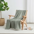 thumbnail image 3 of Great Bay Home All-Season Waffle Cotton Bed Blanket 90x66 (Twin, Eucalyptus), 3 of 6