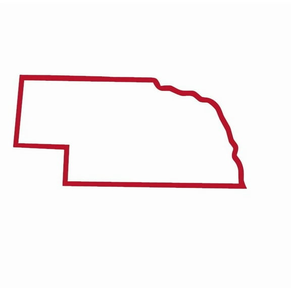 State Map Outline Nebraska Vinyl Decal Sticker UV & Waterproof Bumper Window Laptop Automotive Water Bottle Gift accessories – RED 5"