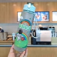 thumbnail image 4 of QHUDLV Summer Cartoon Astronaut Frosted Water Bottle Bouncing Lid Straw Cup, 800ml V6, 4 of 5