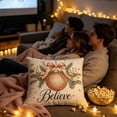 thumbnail image 4 of Vintage Pink Christmas Throw Pillow Cover, Decorative Holiday Cushion Case for Sofa Home Decor., 4 of 6